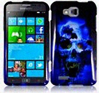 Blue Black Skull Hard Cover Case for Samsung ATIV S SGH T899 SGH T899M Cell Phones & Accessories