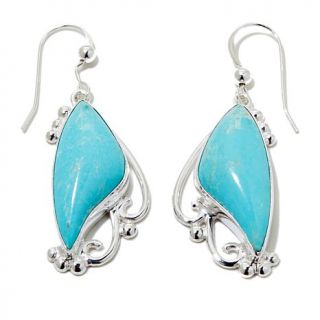 Jay King Iron Mountain Turquoise Sterling Silver Scroll Earrings