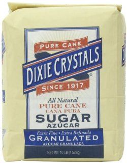 Dixie Crystals Extra Fine Granulated Sugar, 10 Pound  White Sugar  Grocery & Gourmet Food