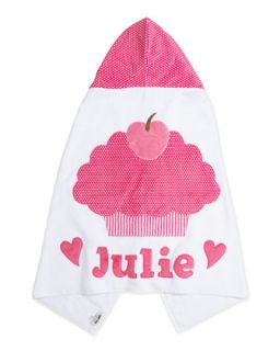 Personalized Cupcake Hooded Towel, Pink   Boogie Baby