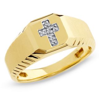 Mens Diamond Accent Cross Ring in 10K Gold   Zales