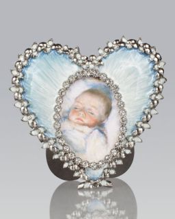Dominique Pale Blue Oval in Heart Frame   Jay Strongwater