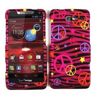 Motorola Droid RAZR M XT907 Peace Pink Zebra Case Cover Skin New Hard Snap On Cell Phones & Accessories