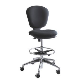 Safco Products Height Adjustable Drafting Chair with Swivel 3442 Fabric Black