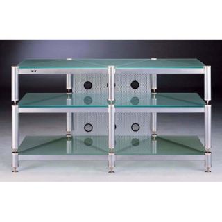 VTI BLG 44 TV Stand BLG503S Finish Silver with Frosted Glass Shelves