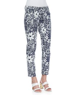 Womens broome street floral capri pants, white/french navy   kate spade new