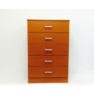 Hodedah 5 Drawer Chest HI5DR Finish Cherry