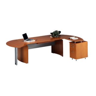 Mayline Napoli L Shape Desk Office Suite NT4 / NT5 Finish Golden Cherry, Ori