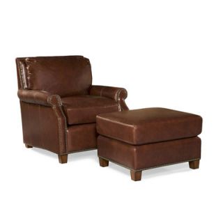 Palatial Furniture Kingston Leather Arm Chair and Ottoman 5503 VA / 5503 CHB