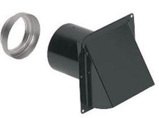 Broan 885BL Wall Cap Steel Black for 3" and 4" round duct