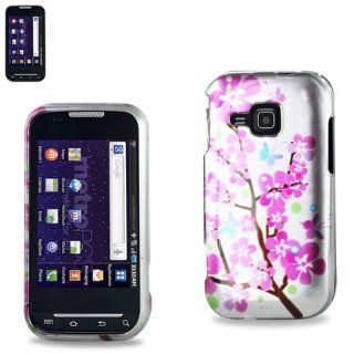Reiko 2DPC SAMR910 131 Premium Grade Durable Protective Snap On Case for Samsung Galaxy Indulge R910   1 Pack   Retail Packaging   White/Lavender Cell Phones & Accessories