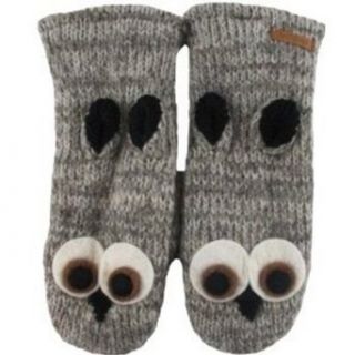 DeLux Owl Grey Wool Animal Mittens Clothing