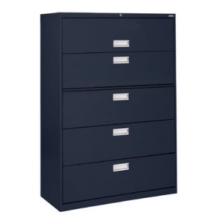 Sandusky 600 Series 5 Drawer  File Cabinet LF6A425 Finish Navy Blue