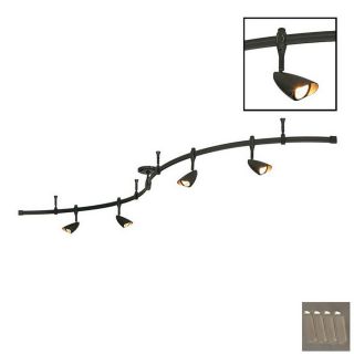 Nora Lighting 4 Light Brushed Nickel Decorative Flexible Track Light with Glass