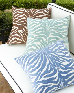 Chocolate Zebra Stripe Outdoor Pillow   ELAINE SMITH