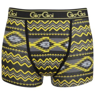 Gio Goi Mens 2 Pack Boxer Shorts   Black/Yellow      Mens Underwear