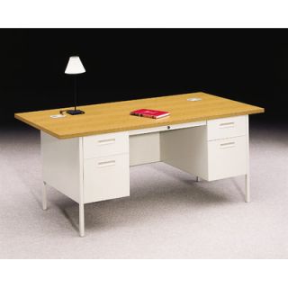 HON Metro Classic 72 W Double Pedestal Office Desk P3276 Finish Mahogany/Ch