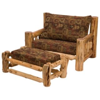 Fireside Lodge Traditional Cedar Log Chair and Ottoman 13020 / 13065