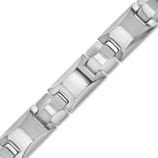 Mens Rounded Link Bracelet in Tungsten   8.5   Zales