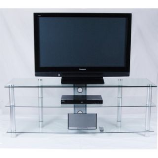 Tier One Designs 61 TV Stand T1D 130BK/T1D 130 Finish Clear Glass