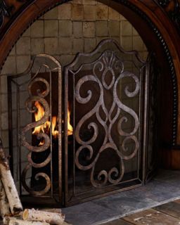 Scroll Fireplace Screen