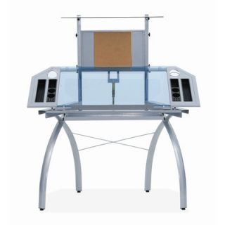 Studio Designs Futura Glass Tower Drafting Table 10057 Color Silver / Blue G