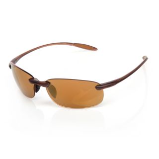 Serengeti Nuvola Satin Dark Brown Frameless Wrap Sunglasses