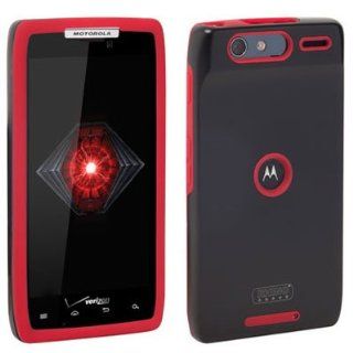 MOTOROLA XT912 / DROID RAZR RHINO METAL PROTECTOR CASE   MATTE BLACK AND RED Cell Phones & Accessories