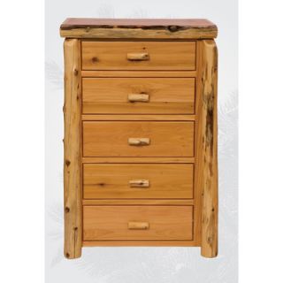 Fireside Lodge Traditional Cedar Log 5 Drawer Chest 12030 Finish Traditional