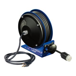 Coxreels Compact Power Cord Reel — 30-Ft., With Quad Receptacle, Model# PC10-3012-B  Cord Reels