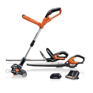 WORX WG913.51 3 Piece 18 Volt Lithium Ion Cordless Combo Kit With Blower, String Trimmer & Hedge Trimmer (Discontinued by Manufacturer)  Patio, Lawn & Garden