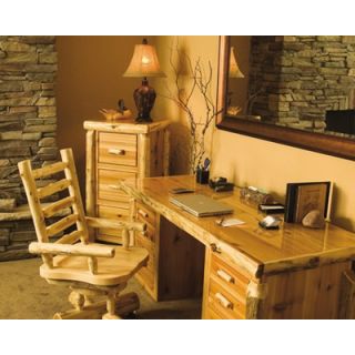 Fireside Lodge Traditional Cedar Log Executive Standard Desk Office Suite 170