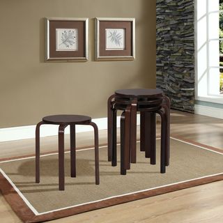 17 inch Wenge Cherry Bentwood Stackable Stool (set Of 4)