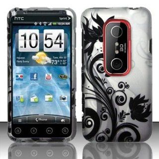 BLACK VINES Hard Plastic Design Matte Case for HTC Evo 3D (Sprint) + Car Charger Cell Phones & Accessories