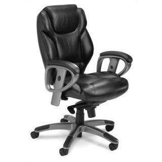 Mayline Ultimo Mid Back Office Chair with Arms UL330M Finish Black Leather w