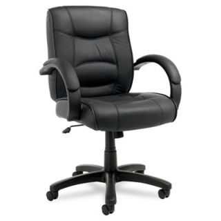 Alera Strada Series Mid Back Office Chair ALESR42LS Leather Black Leather