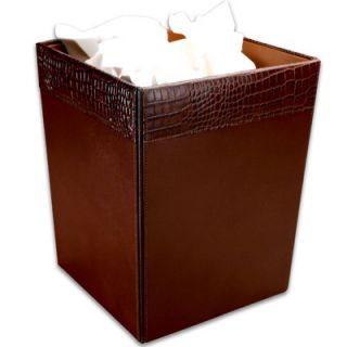 Dacasso 2000 Series Crocodile Embossed Leather Square Waste Basket A2003 Colo