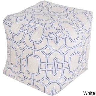 Geometric Blue Outdoor/ Indoor Decorative Cube Pouf