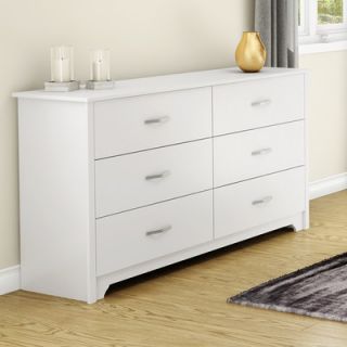 South Shore Fusion 6 Drawer Dresser 900 Finish Pure White