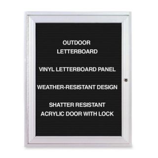 Ghent Outdoor Enclosed Letterboards,1 Door,3x2,Aluminum Frame GHEPA13624BXBK