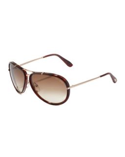 Cyrille Mens Aviator Sunglasses, Brown   Tom Ford