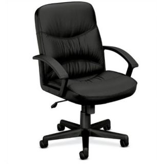 Basyx Leather Office Chair with Loop Arms BSXVL64XST11 Back Mid Back