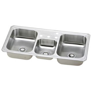 Elkay Triple Basin Drop In Stainless Steel Kitchen Sink