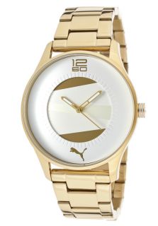 Puma PU102832005  Watches,Womens White & Beige Dial Gold Tone Ion Plated Stainless Steel, Casual Puma Quartz Watches