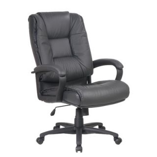 Office Star Deluxe High Back Leather Executive Chair EX5162 4 Finish Dark Grey