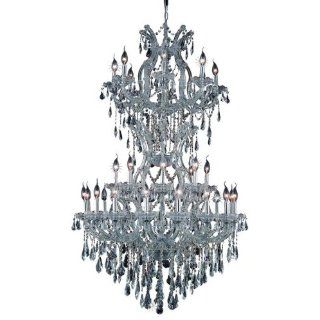 Elegant Lighting 2801D36SC/RC Maria Theresa 56 Inch High 34 Light Chandelier, Chrome Finish with Crystal (Clear) Royal Cut RC Crystal    