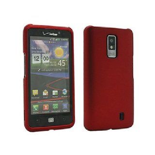 Red Hard Snap On Cover Case for LG Spectrum VS920 Cell Phones & Accessories