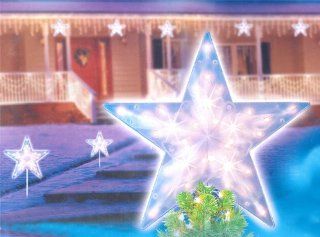 14" Clear Lighted Twinkling Christmas Star Tree Topper or Pathway Marker  Outdoor Tree Topper  Patio, Lawn & Garden