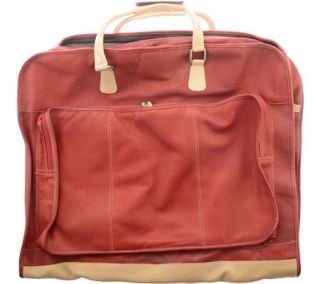 Piel Leather Slim Garment Bag 2420   Red/Sand Leather
