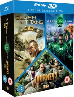3D Triple Pack Clash of the Titans / Journey 2 / Green Lantern      Blu ray